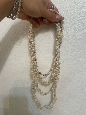 Natural Shell Multi-Strand Necklace — Cream Beach Jewelry